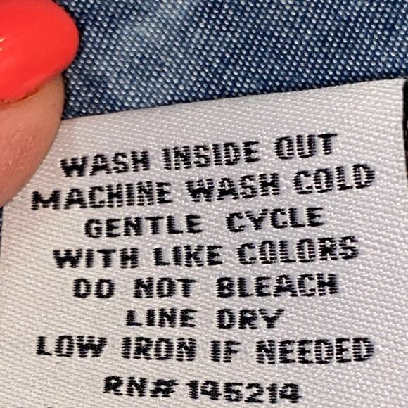 Blue Tie-Dye denim Dress Long Or 3/4 Sleeve Length 4 Pockets Sz S By JC & JQ USA - Picture 6 of 7